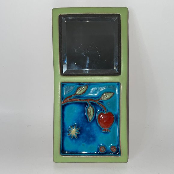 Eartha Handmade Pottery Tile Glazed with Mirror P. Collery Stamp - Picture 12 of 12